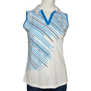 IZOD Women Polo Golf Shirt Sleeveless V-Neck Collared Cool FX Performx Sz S NWT